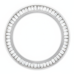 Baguette-Diamant-Uhrenlünette 2 Karat 28 mm passend für Rolex Datejust Echte natürliche Edelstahl-Kanalfassung