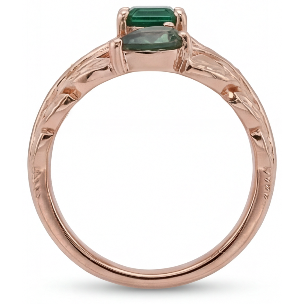 Eleganter Farbstein-Ring 2,50 Karat – Schrägansicht