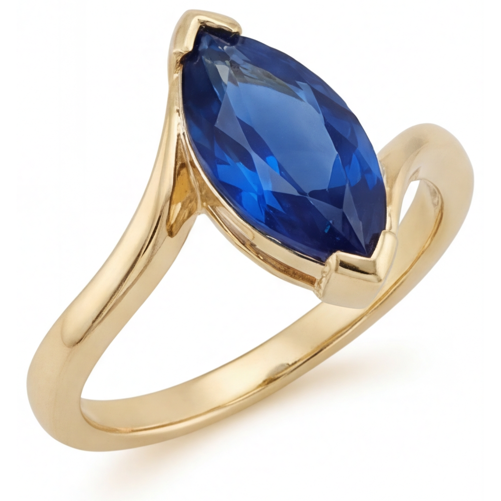 Glänzender Schmuckstein-Ring 3 Karat – Frontansicht
