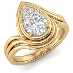 Naturreiner Tropfen-Schliff Brillant Einzelstein-Ring – 2,50