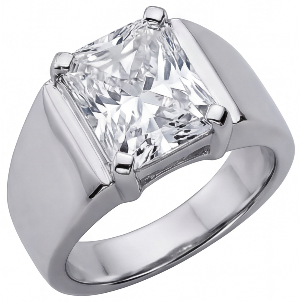 Brillant Herren-Ring 5-Karat 14K Weißgold – Frontansicht