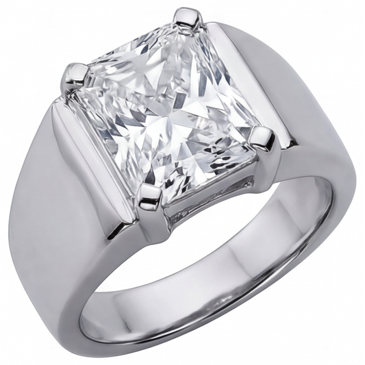 Brillant Herren-Ring 5-Karat 14K Weißgold – Frontansicht