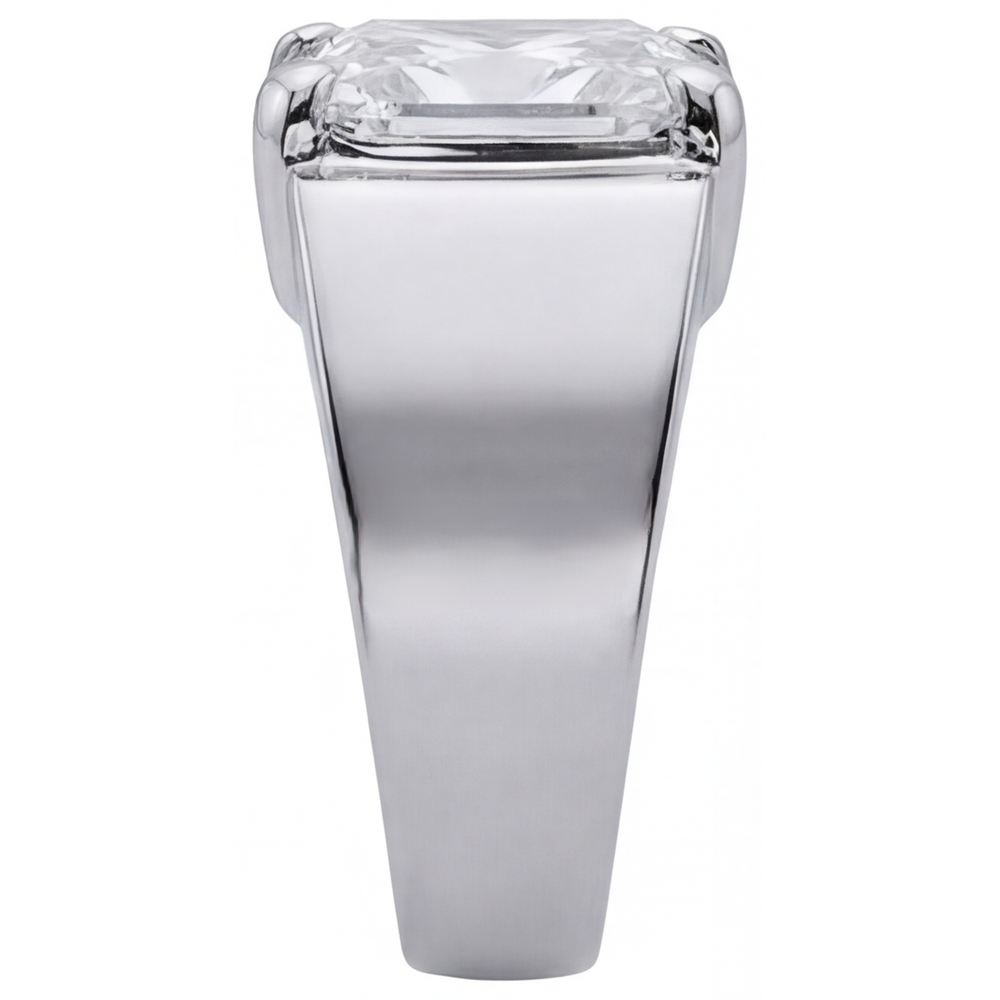 Brillant Radiant-Schliff Herren-Ring in 14K Weißgold – Schrägansicht