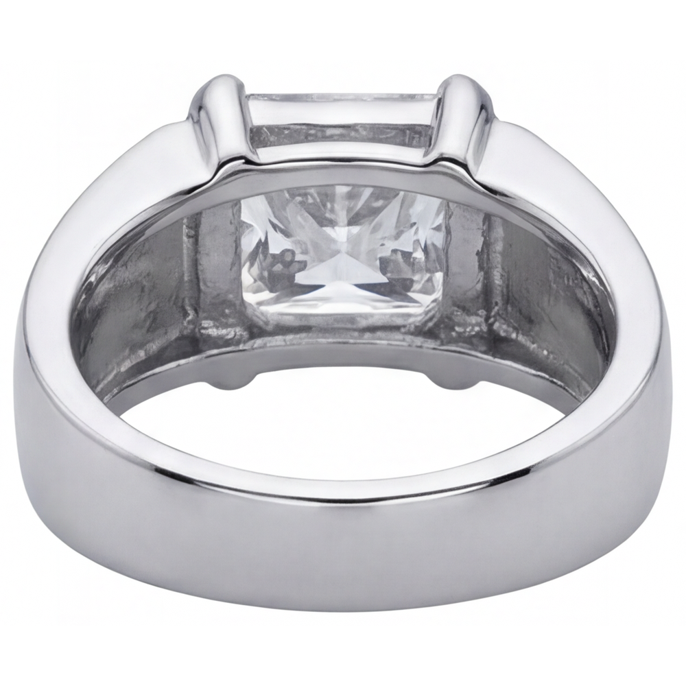 Brillant Herren-Ring 5-Karat 14K Weißgold – Draufsicht