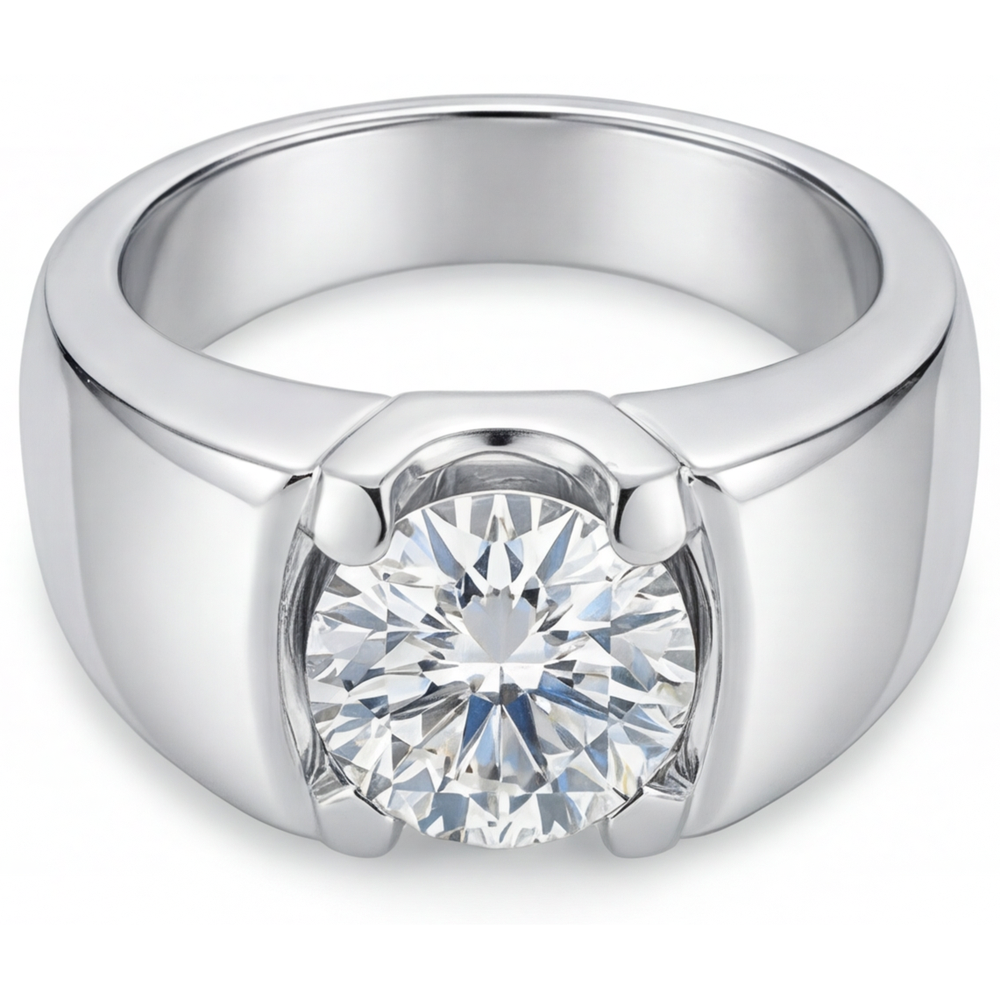 Natürlicher Brillant Männer-Ring – Seitenansicht