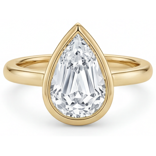 Solitär-Verlobungsring 14 Karat Gelbgold mit Brillant – Hauptansicht