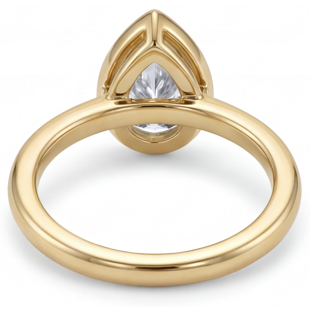 Authentischer Brillant Solitär-Verlobungsring 1,50 Karat 14K Gelbgold – Profilansicht