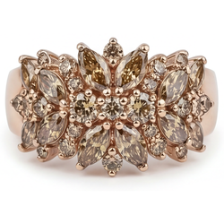 Brillanter Champagner Wüsten-Diamant Brillant Statement-Ring