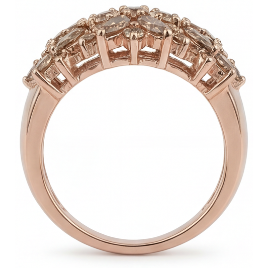 Brillant Statement-Ring 4,50-Karat 14K Roségold – Frontansicht