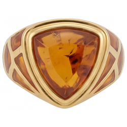 Herren 14K Gelbgold Edelschmuck mit Citrin – 8,5 Karat
