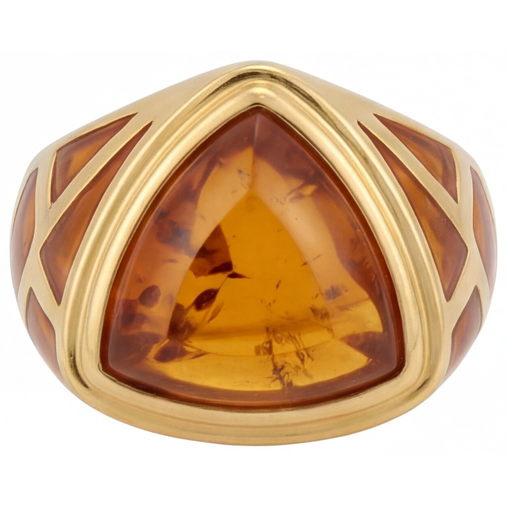 Naturreiner Citrin Edelschmuck 8,5 Karat 14K Gelbgold – Frontansicht