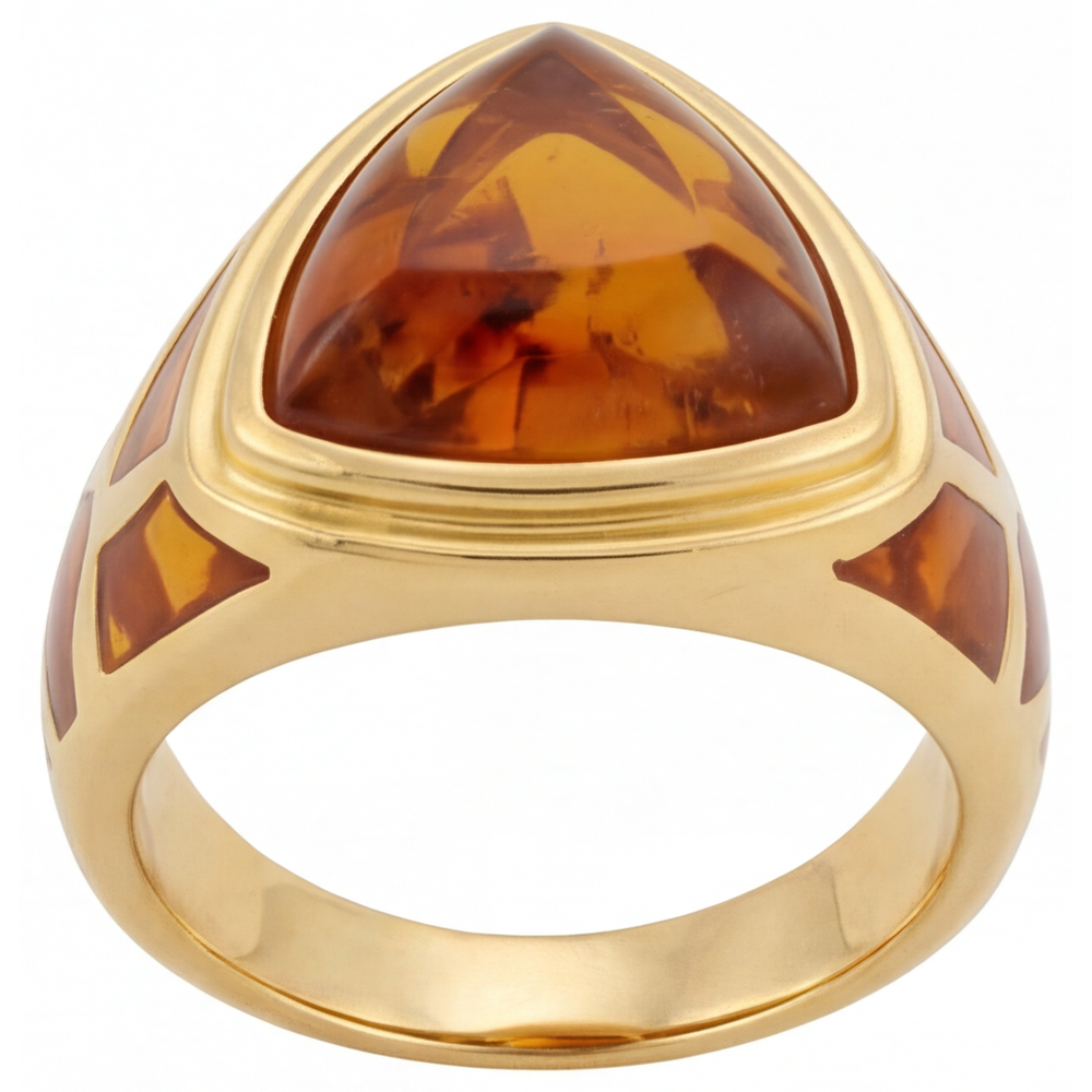Citrin Edelschmuck 8,5-Karat 14K Gelbgold – Schrägansicht