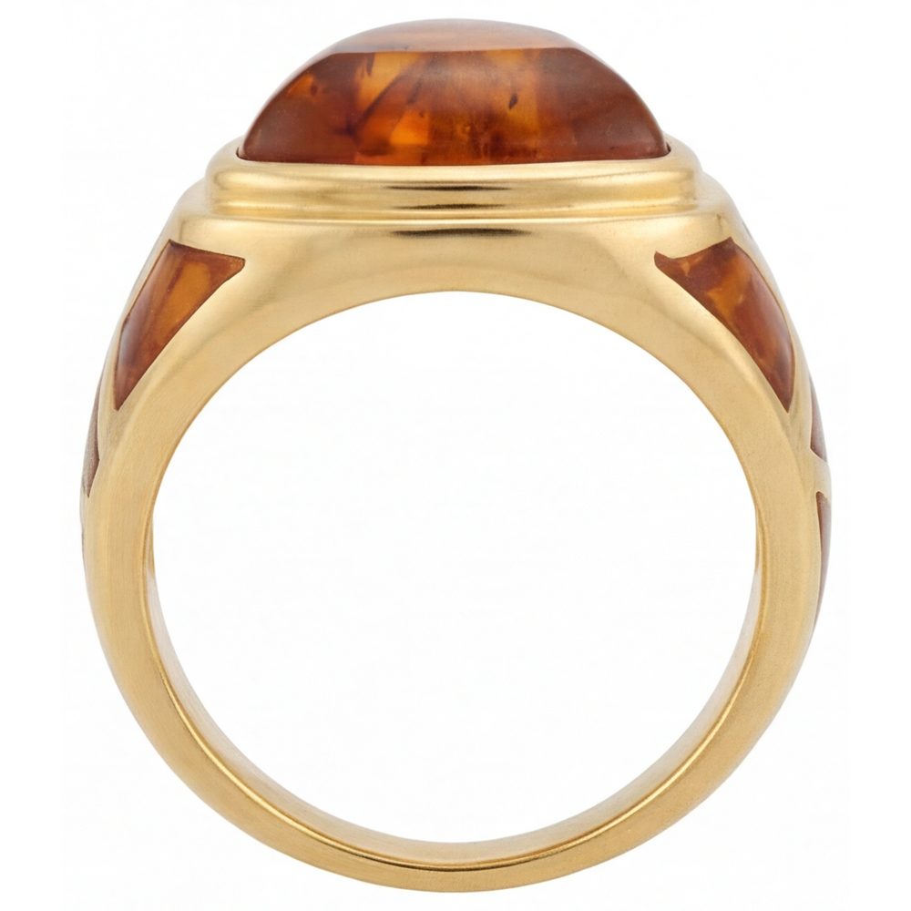Naturreiner Citrin Edelschmuck 8,5 Karat 14K Gelbgold – Profilansicht