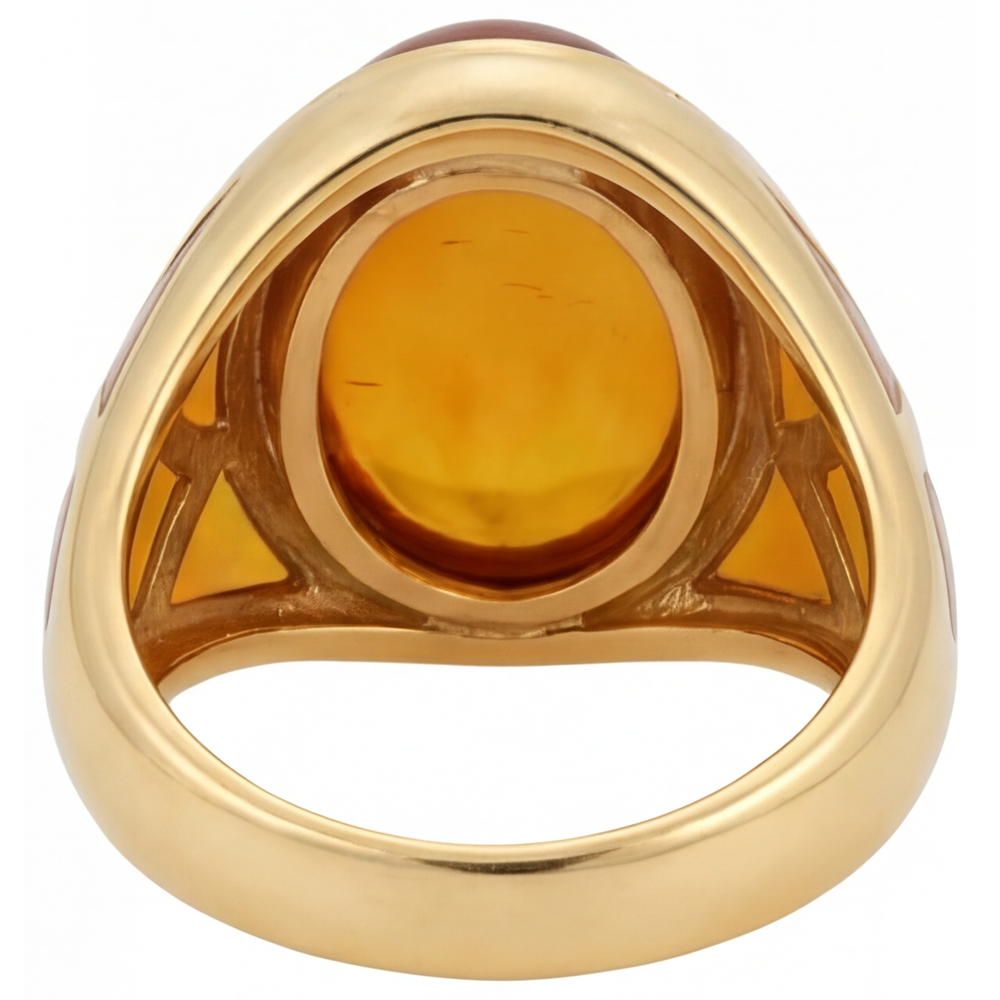 Feiner Edelstein-Ring 10 Karat – Draufsicht