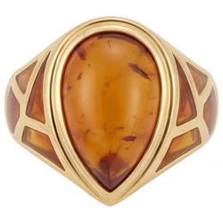 Herren Handgefertigter 10,50-Karat Citrin Edelstein-Ring
