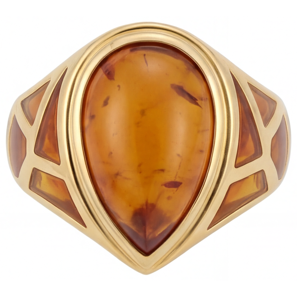 Edelstein-Ring 14 Karat Gelbgold mit Citrin – Hauptansicht