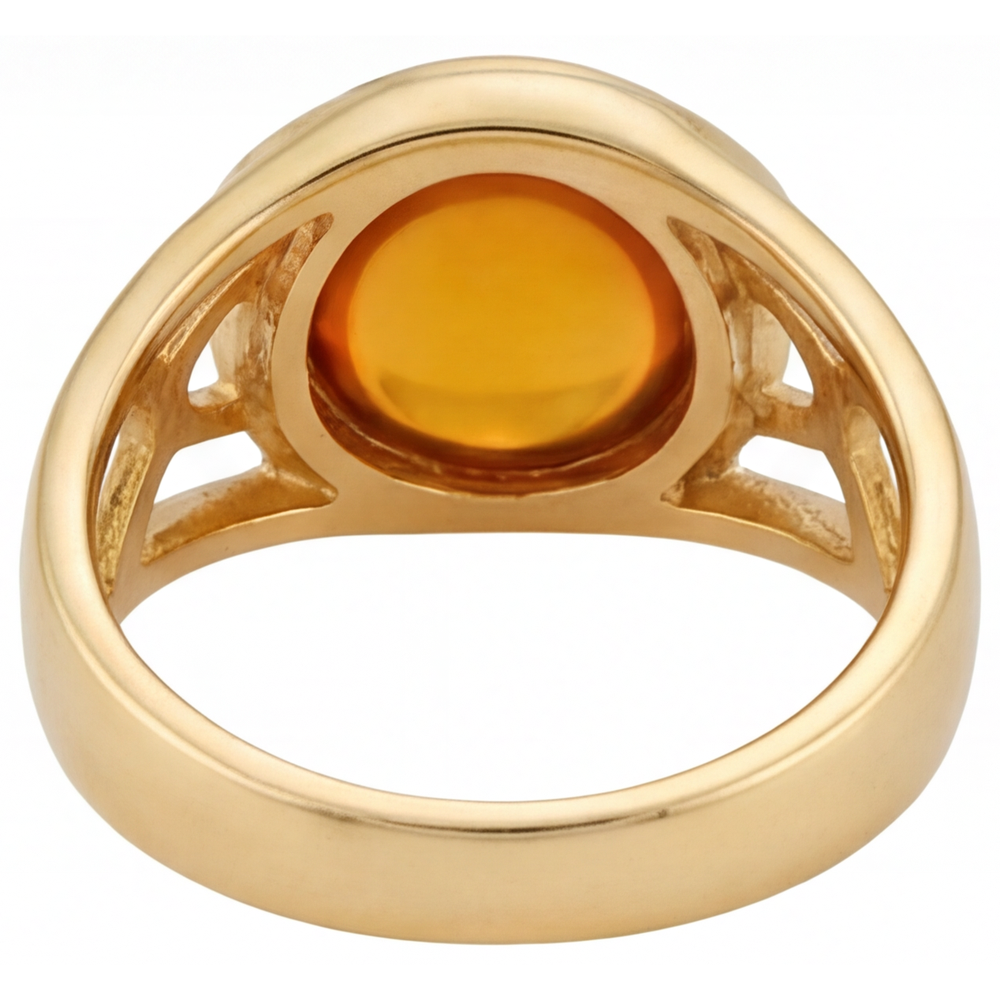 Farbstein-Ring 14K Gelbgold mit Citrin – Profilansicht
