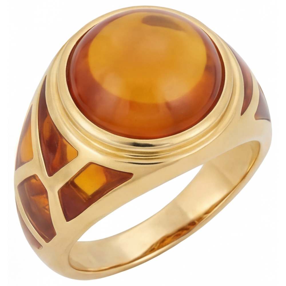 Echter Citrin Schmuckstein-Ring – Frontansicht