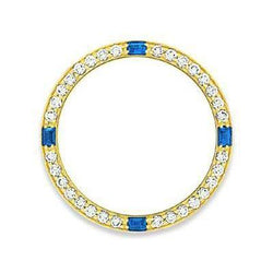 18 Karat Gelbgold VVS Reinheit Blauer Saphir Uhr 2,50 Karat