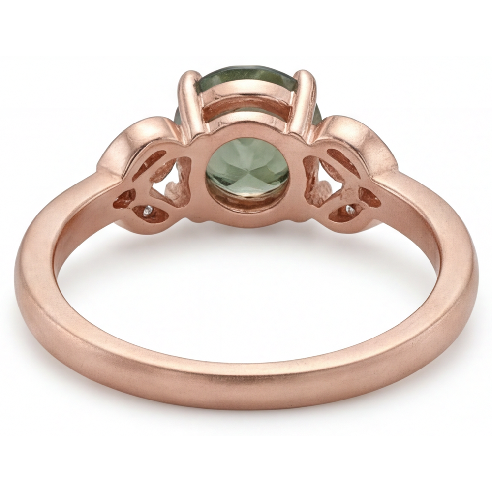 Edelstein-Ring 14K Roségold mit Dendritic Agate – Draufsicht