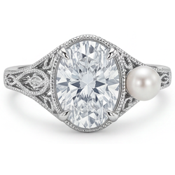 Diamant Anniversary Ring – Filigran 2 Karat 14 Karat Weißgold