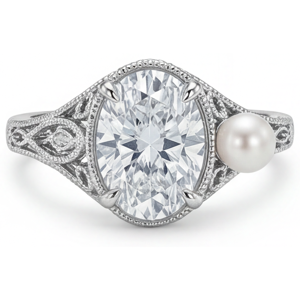 Diamant Anniversary Ring 2-Karat 14 Karat Weißgold – Hauptansicht