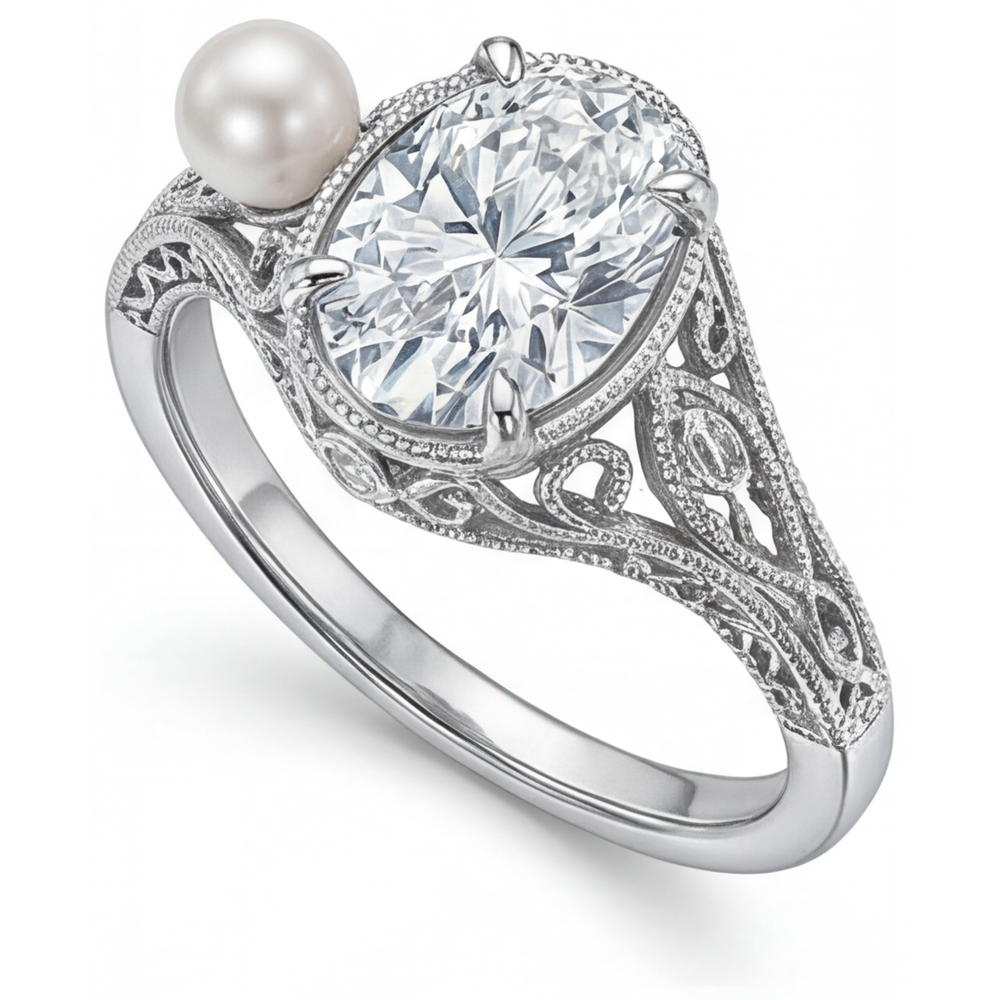 Luxuriöser Anniversary Ring 2 Karat – Frontansicht