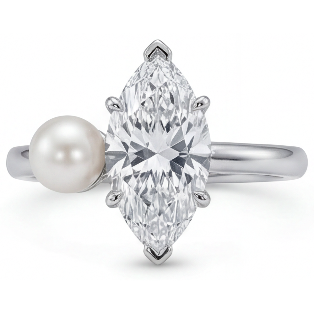 Diamant Einzelstein-Ring 2,5-Karat 14K Weißgold – Hauptansicht
