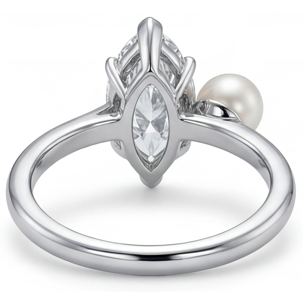Authentischer Diamant Einzelstein-Ring – Profilansicht