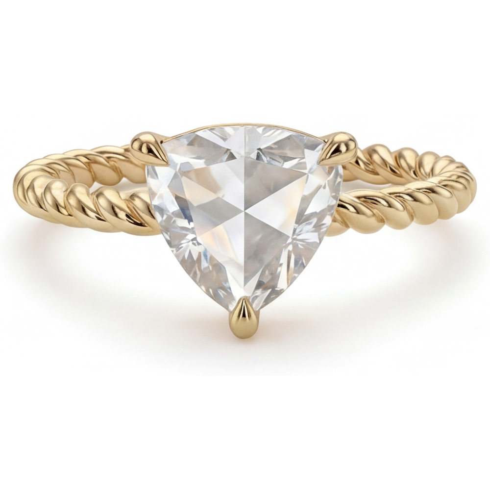 Einzelstein-Ring 14K Gelbgold mit Diamant – Hauptansicht