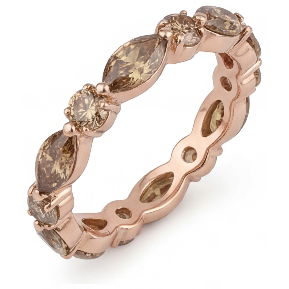 Diamant Marquise-Schliff Eternity Band in 14K Roségold – Frontansicht