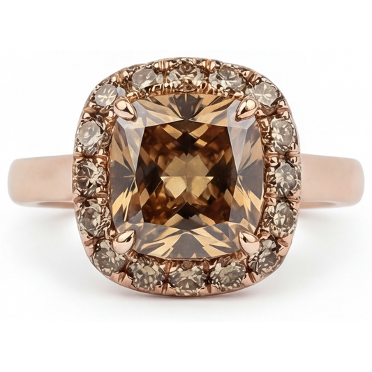 Halo-Ring 14 Karat Roségold mit Diamant – Hauptansicht