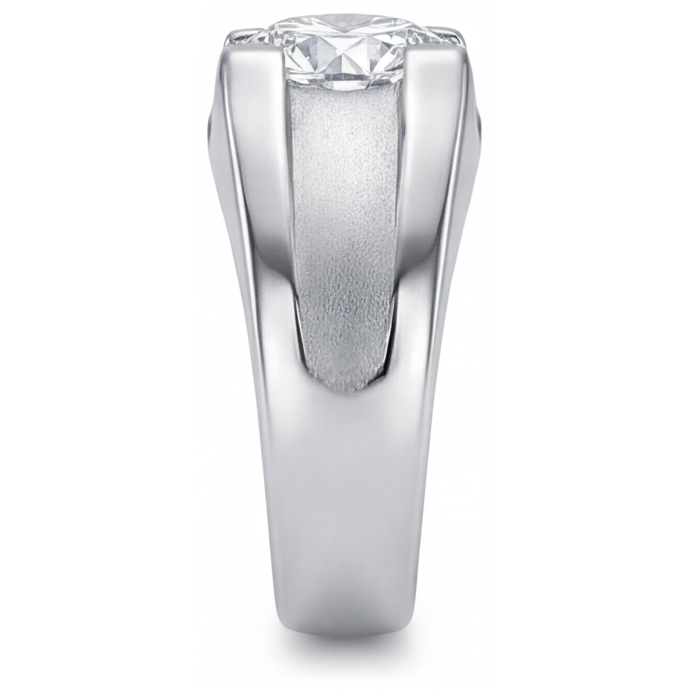Brillantschliff Diamant Ring in 14K Weißgold – Profilansicht