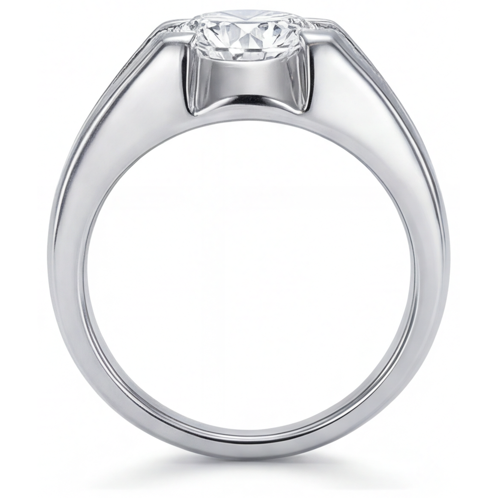 Brillantschliff Diamant Ring in 14K Weißgold – Draufsicht
