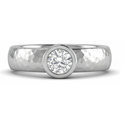 Brillantschliff Diamant Männer-Ring in 14K Weißgold – 1 Karat
