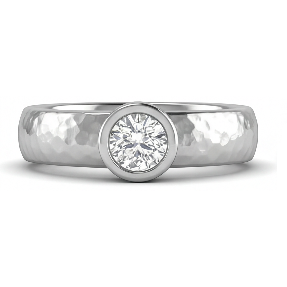Brillantschliff Diamant Ring in 14K Weißgold – Hauptansicht