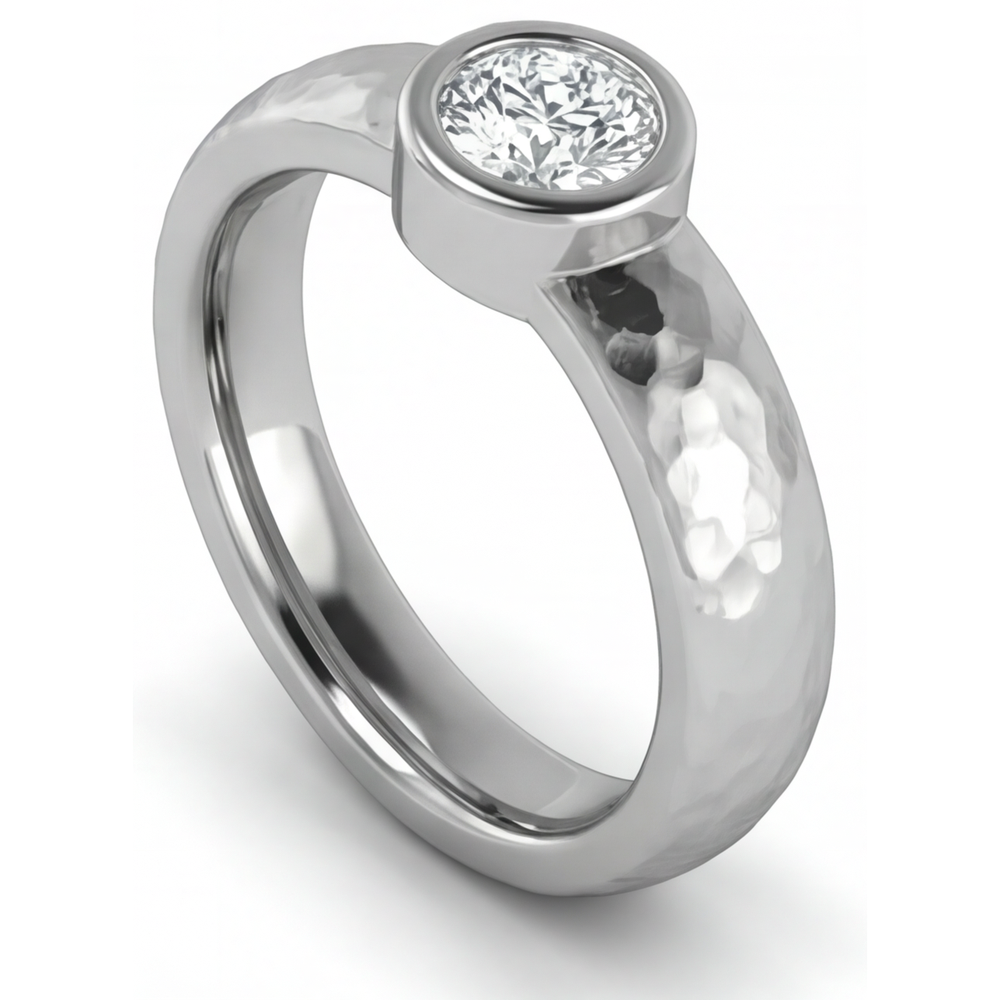 Luxuriöser Diamant Männer-Ring 1 Karat – Schrägansicht