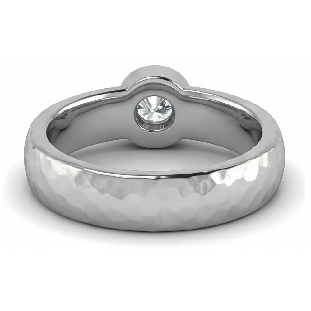 Brillantschliff Diamant Ring in 14K Weißgold – Rückansicht