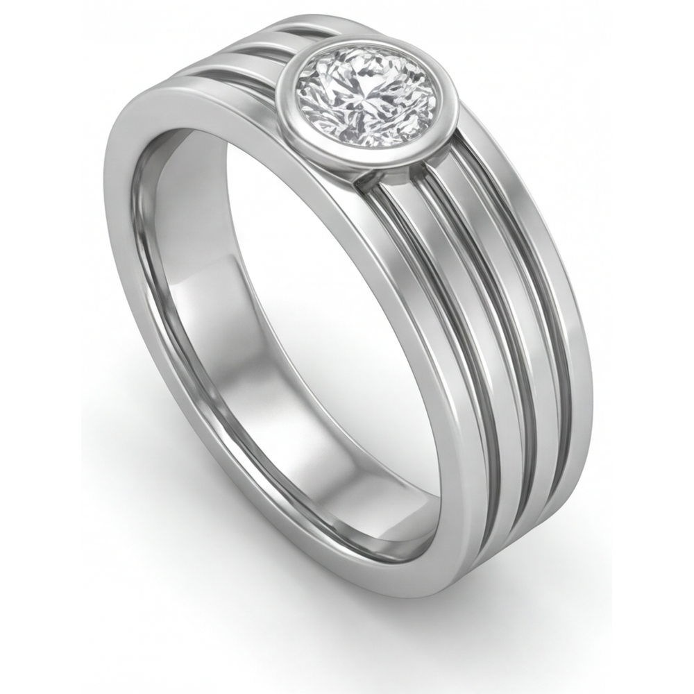 Authentischer Diamant Männer-Ring – Seitenansicht
