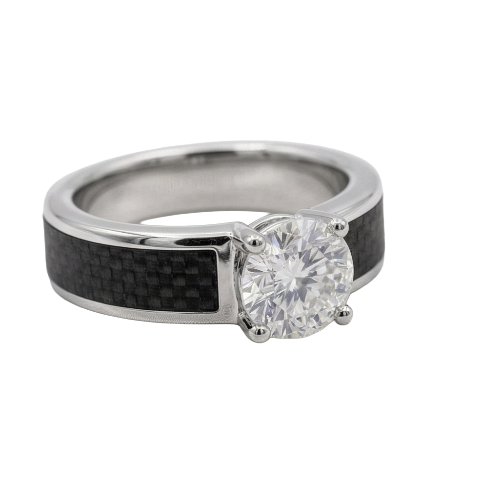 Exquisiter Diamant Männer-Ring 1,50 Karat – Seitenansicht