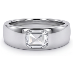 14 Karat Weißgold Antiker Rosen-Schliff Diamant Männer-Ring 2
