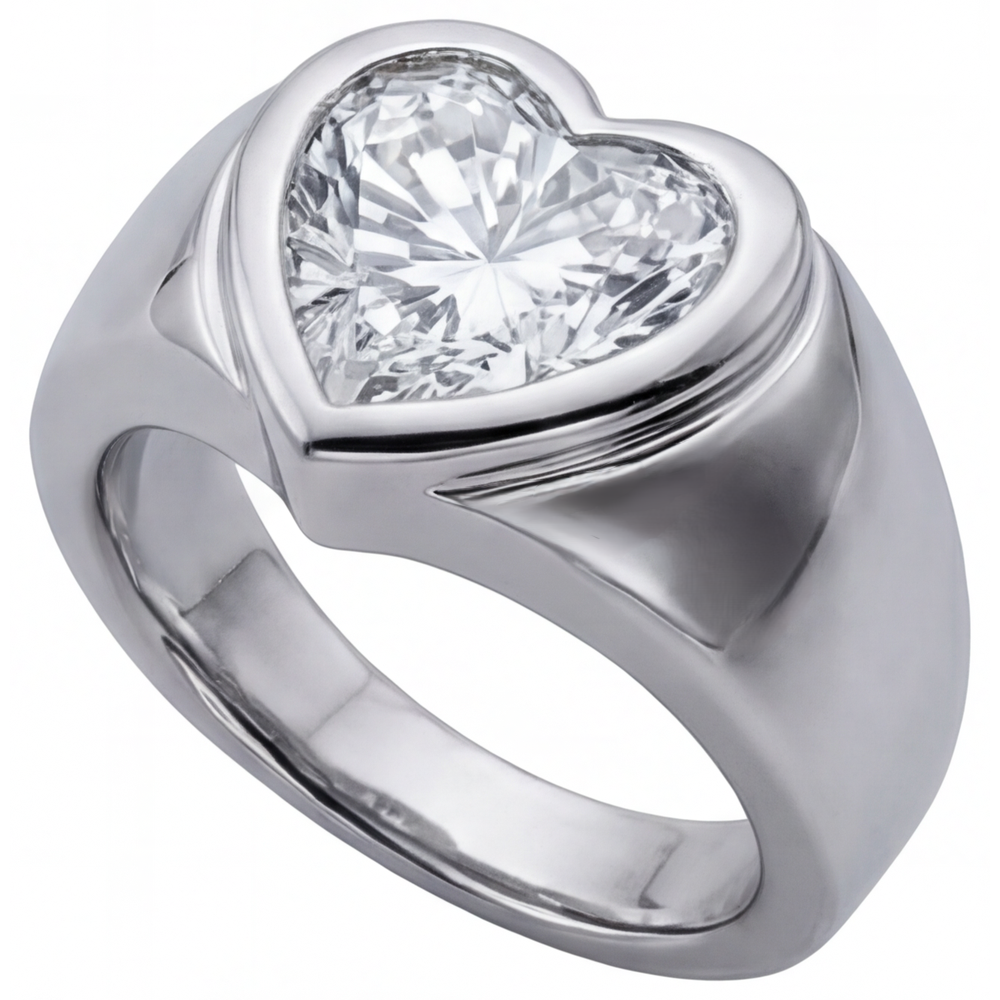 Männer-Ring 14K Weißgold mit Diamant – Seitenansicht