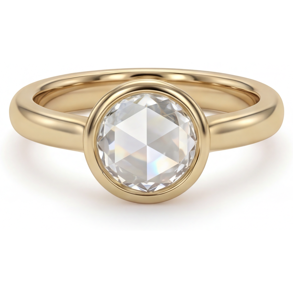 Rund-Brillant Diamant Ring in 14K Gelbgold – Hauptansicht