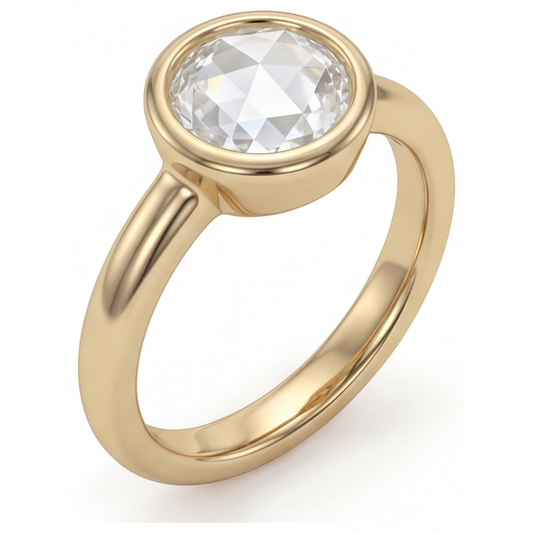 Diamant Solitär-Verlobungsring 2,75-Karat 14K Gelbgold – Frontansicht