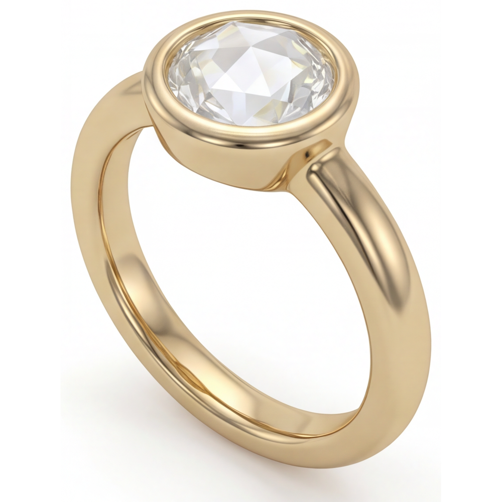 Diamant Solitär-Verlobungsring 2,75-Karat 14K Gelbgold – Seitenansicht