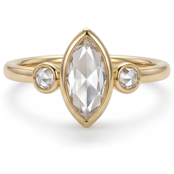 Natürlicher Rosen-Schliff Diamant Trilogie-Ring 2,25 Karat