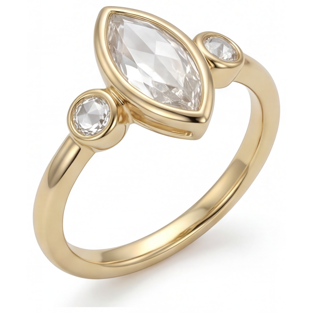Glänzender Trilogie-Ring 2,25 Karat – Frontansicht