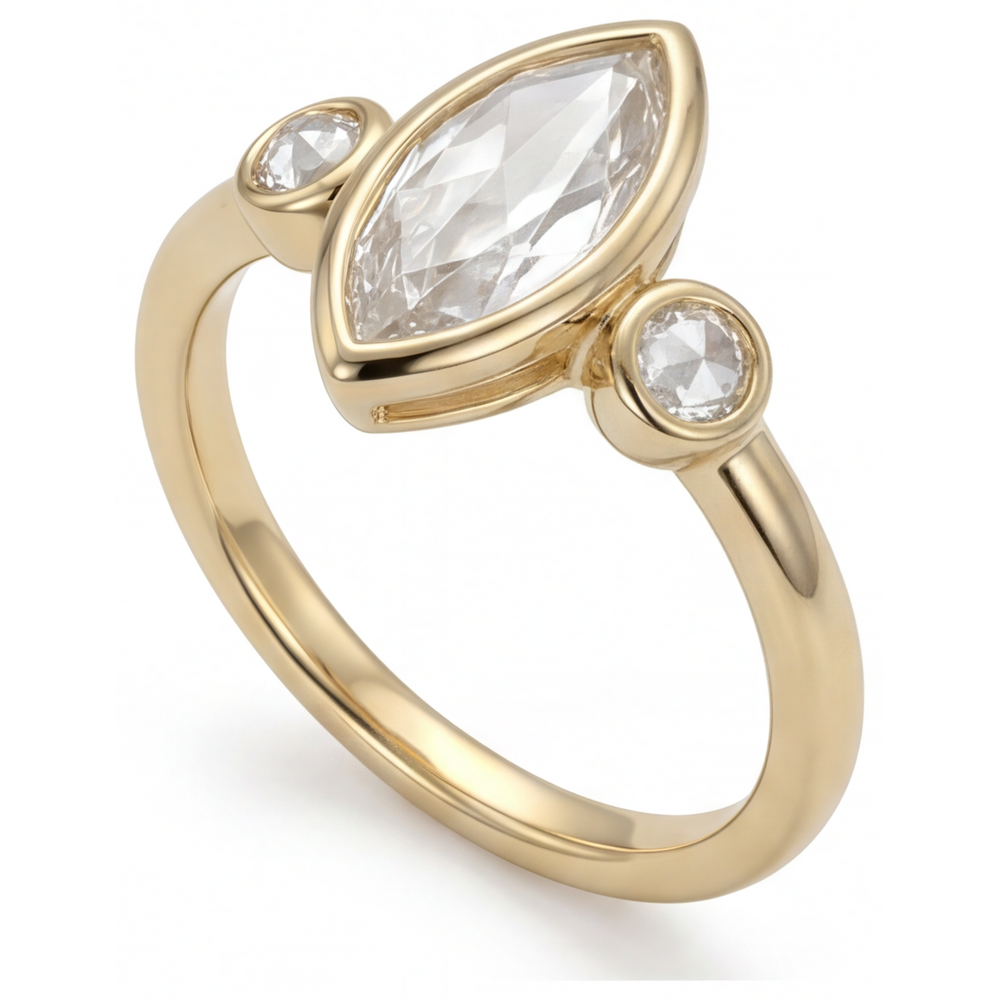 Glänzender Trilogie-Ring 2,25 Karat – Seitenansicht