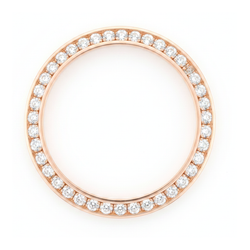 Diamant-Uhrenlünette 1,5 Karat 28 mm passend für Rolex Datejust Natürliches 14 Karat Roségold Rundes Pavé