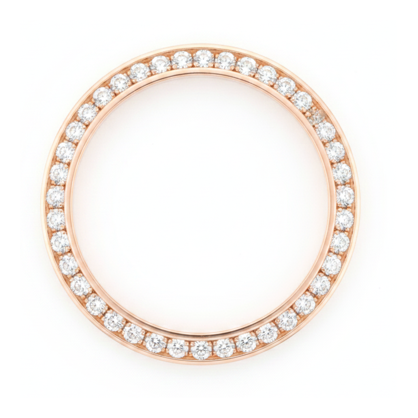 Diamant-Uhrenlünette 1,5 Karat 28 mm passend für Rolex Datejust Natürliches 14 Karat Roségold Rundes Pavé